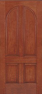 WDMA 36x80 Door (3ft by 6ft8in) Exterior Rustic Fiberglass Impact Door 6ft8in 4 Panel Round Top 1