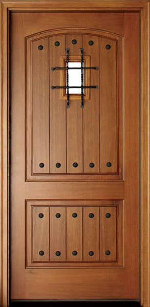 WDMA 36x80 Door (3ft by 6ft8in) Exterior Swing Mahogany Decatur Hendersonville Single Door w Speakeasy 1