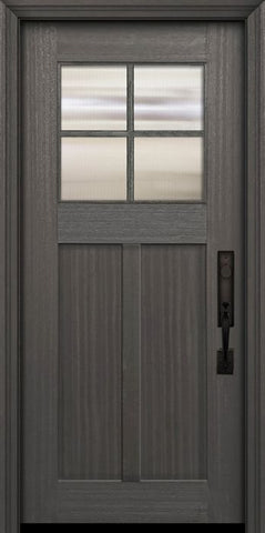 WDMA 36x80 Door (3ft by 6ft8in) Exterior Mahogany 36in x 80in Craftsman 4 Lite SDL 2 Panel Door 2