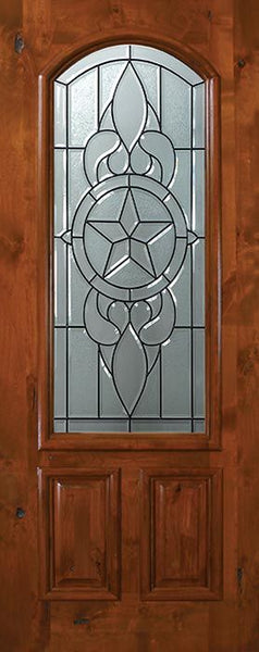 WDMA 36x80 Door (3ft by 6ft8in) Exterior Knotty Alder 36in x 80in Brazos Arch Lite Alder Door 1