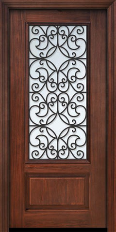 WDMA 36x80 Door (3ft by 6ft8in) Exterior Cherry Pro 80in 1 Panel 3/4 Lite Florence Door 1