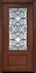 WDMA 36x80 Door (3ft by 6ft8in) Exterior Cherry Pro 80in 1 Panel 3/4 Lite Florence Door 1