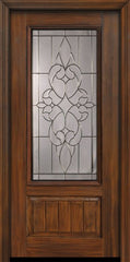 WDMA 36x80 Door (3ft by 6ft8in) Exterior Cherry Pro 80in 1 Panel 3/4 Lite Courtlandt Door 1