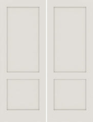 WDMA 36x84 Door (3ft by 7ft) Interior Swing Smooth 84in Primed 2 Panel Shaker Double Door|1-3/4in Thick 1