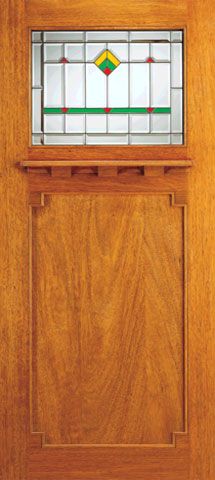 WDMA 36x84 Door (3ft by 7ft) Exterior Mahogany Single Doors Frank Lloyd Wright Mission Design 1