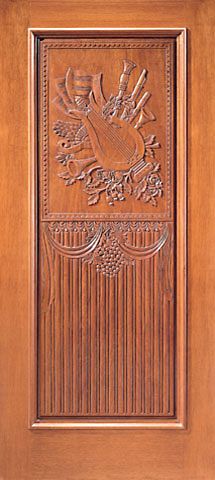 WDMA 36x84 Door (3ft by 7ft) Exterior Mahogany Single Door Hand Carved One Panel in  1