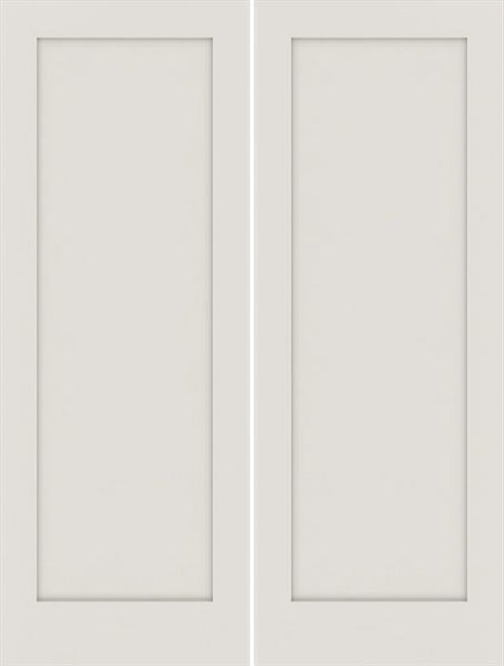 WDMA 36x96 Door (3ft by 8ft) Interior Swing Smooth 96in Primed 1 Panel Shaker Double Door|1-3/8in Thick 1