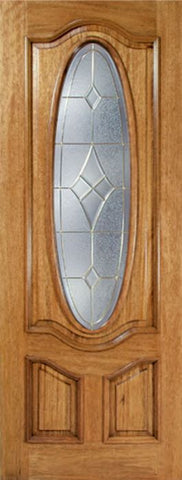 WDMA 36x96 Door (3ft by 8ft) Exterior Mahogany La Jolla Single Door w/ A Glass - 8ft Tall 1