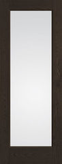 WDMA 36x96 Door (3ft by 8ft) Exterior Oak 1 Lite 8ft0in Full Lite Flush-Glazed Fiberglass Single Door 1