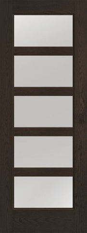 WDMA 36x96 Door (3ft by 8ft) Exterior Oak 5 Lite 8ft0in Full Lite Flush-Glazed Fiberglass Single Door 1