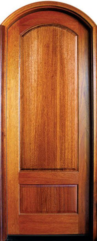 WDMA 36x96 Door (3ft by 8ft) Exterior Swing Mahogany Tiffany Solid Panel Single Door/Arch Top 1