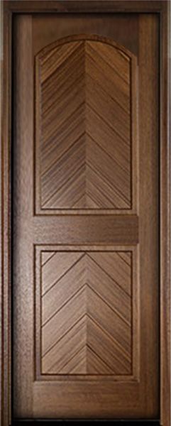 WDMA 36x96 Door (3ft by 8ft) Exterior Swing Mahogany Manchester Solid Panel Arched Single Door 1