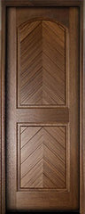 WDMA 36x96 Door (3ft by 8ft) Exterior Swing Mahogany Manchester Solid Panel Arched Single Door 1