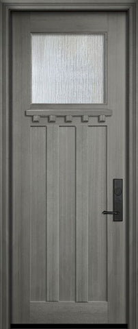 WDMA 36x96 Door (3ft by 8ft) Exterior Mahogany 36in x 96in Craftsman 1 Lite 3 Panel Door 2