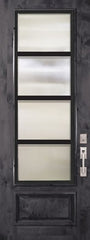 WDMA 36x96 Door (3ft by 8ft) Exterior Knotty Alder 36in x 96in 3/4 Lite Urban Steel Grille Estancia Alder Door 1