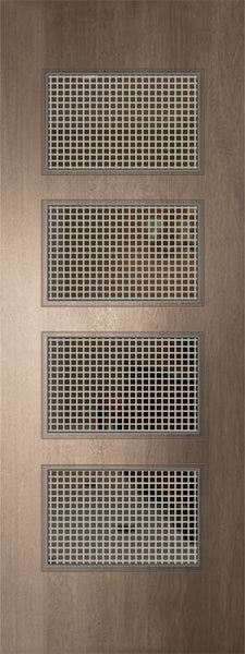 WDMA 36x96 Door (3ft by 8ft) Exterior Mahogany 96in Santa Monica Contemporary Door w/Metal Grid 1