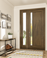 WDMA 38x80 Door (3ft2in by 6ft8in) Exterior Swing Mahogany 111 Windermere Shaker Single Entry Door Sidelight 10