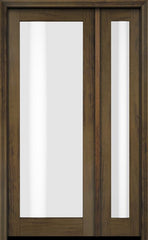 WDMA 38x80 Door (3ft2in by 6ft8in) Exterior Swing Mahogany Modern Full Lite Shaker Single Entry Door Sidelight 4