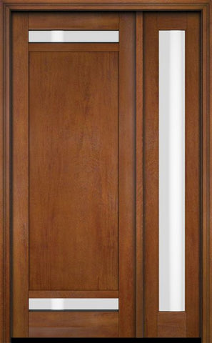 WDMA 38x80 Door (3ft2in by 6ft8in) Exterior Swing Mahogany 112 Windermere Shaker Single Entry Door Sidelight 5