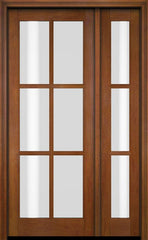 WDMA 38x80 Door (3ft2in by 6ft8in) Exterior Swing Mahogany 6 Lite TDL Single Entry Door Sidelight 4