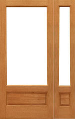 WDMA 38x96 Door (3ft2in by 8ft) Patio Mahogany 1-lite-P/B French Brazilian Wood 1 Panel IG Glass Sidelight Door 1