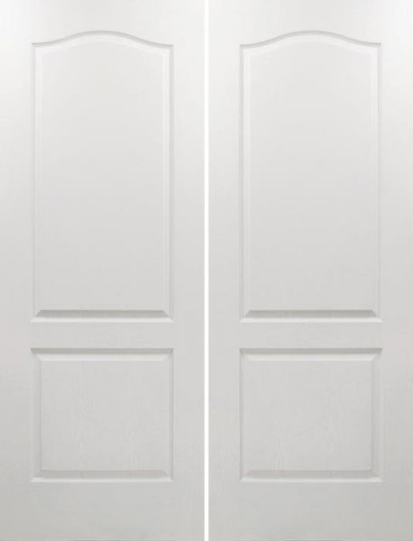 WDMA 40x80 Door (3ft4in by 6ft8in) Interior Swing Woodgrain 80in Classique Hollow Core Textured Double Door|1-3/8in Thick 1