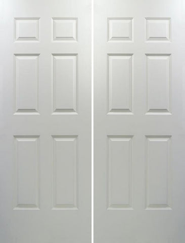 WDMA 40x80 Door (3ft4in by 6ft8in) Interior Barn Smooth 80in Colonist Hollow Core Double Door|1-3/8in Thick 1