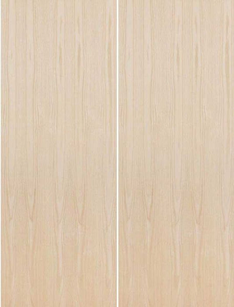 WDMA 40x80 Door (3ft4in by 6ft8in) Interior Swing Birch 80in Hollow Core Flush Double Door|1-3/8in Thick 1