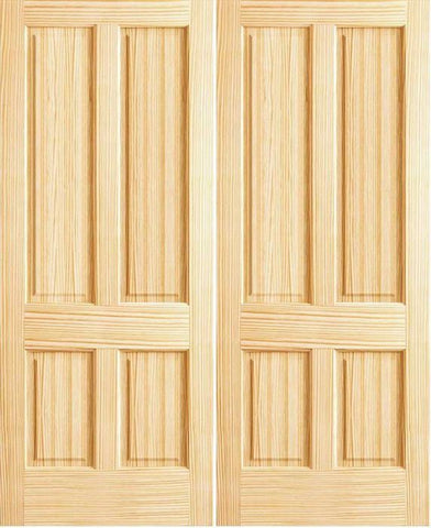 WDMA 40x80 Door (3ft4in by 6ft8in) Interior Swing Pine 4 Panel Radiata Double Door 1