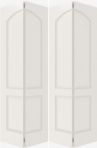 WDMA 40x80 Door (3ft4in by 6ft8in) Interior Bifold Smooth 2020 MDF 2 Panel Arch Panel Double Door 2