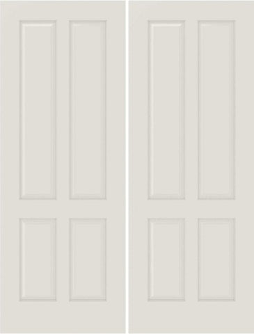 WDMA 40x80 Door (3ft4in by 6ft8in) Interior Barn Smooth 4010 MDF 4 Panel Double Door 1