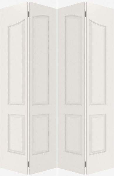 WDMA 40x80 Door (3ft4in by 6ft8in) Interior Barn Smooth 4090 MDF Pair 4 Panel Arch Panel Double Door 1