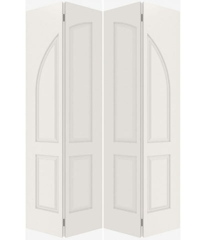 WDMA 40x80 Door (3ft4in by 6ft8in) Interior Swing Smooth 4070 MDF Pair 4 Panel Round Panel Double Door 1