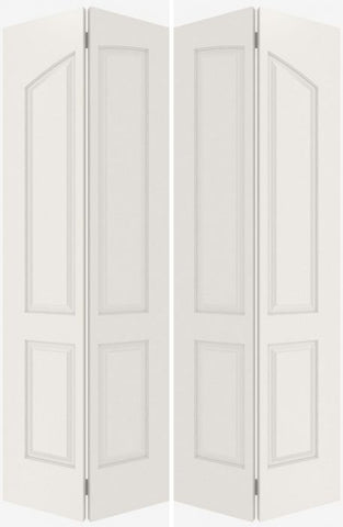 WDMA 40x80 Door (3ft4in by 6ft8in) Interior Bifold Smooth 4060 MDF Pair 4 Panel Arch Panel Double Door 1