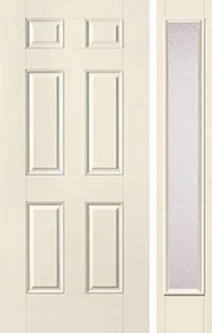 WDMA 40x80 Door (3ft4in by 6ft8in) Exterior Smooth 6 Panel Star Door 1 Side Granite Full Lite 1