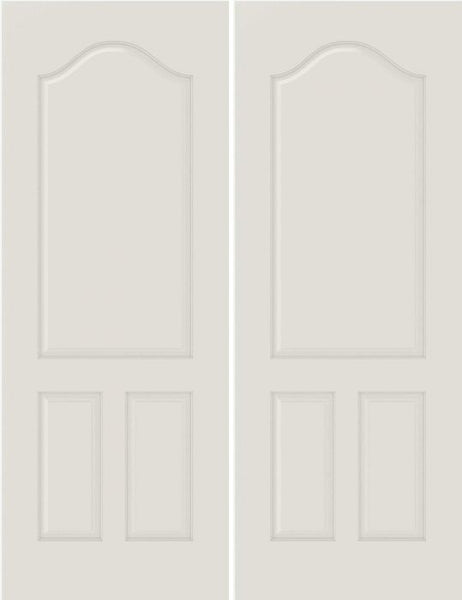 WDMA 40x84 Door (3ft4in by 7ft) Interior Bifold Smooth 3220 MDF 3 Panel Arch Panel Double Door 1