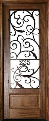 WDMA 42x80 Door (3ft6in by 6ft8in) Exterior Mahogany Wakefield Impact Single Door w Iron #2 1