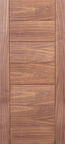 WDMA 42x80 Door (3ft6in by 6ft8in) Exterior Walnut Flush Panel Contemporary Single Entry Door 1