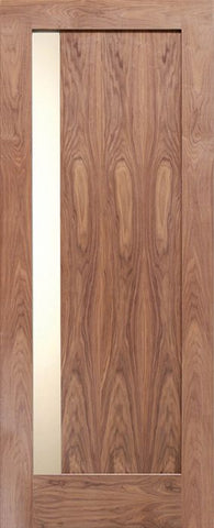 WDMA 42x80 Door (3ft6in by 6ft8in) Exterior Walnut Vertical Slimlite Single Entry Door 1