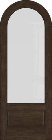 WDMA 42x80 Door (3ft6in by 6ft8in) Exterior Swing Mahogany 3/4 Round Lite Round Top Entry Door 1