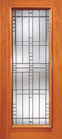 WDMA 42x80 Door (3ft6in by 6ft8in) Exterior Mahogany Contemporary Art Deco Beveled Glass Front Door 1