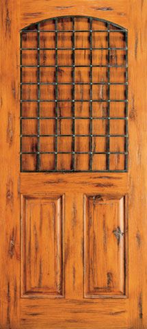 WDMA 42x80 Door (3ft6in by 6ft8in) Exterior Knotty Alder Single Door 3-Panel Log Home 1