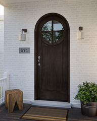 WDMA 42x84 Door (3ft6in by 7ft) Exterior Swing Mahogany Circle Round Top 4 Lite Entry Door 3