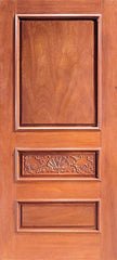 WDMA 42x96 Door (3ft6in by 8ft) Exterior Mahogany Colonial 3-Panels Single Door Hand Carved in  1