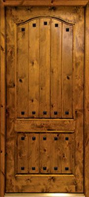 WDMA 42x96 Door (3ft6in by 8ft) Exterior Swing Knotty Alder Kenmure Solid Panel Single Door 2-1/4 Thick 1