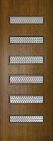 WDMA 42x96 Door (3ft6in by 8ft) Exterior Mahogany 42in x 96in Beverly Contemporary Door w/Metal Grid 1