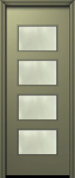 WDMA 42x96 Door (3ft6in by 8ft) Exterior Smooth 42in x 96in Santa Monica Solid Contemporary Door w/Textured Glass 1