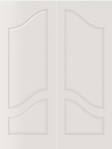 WDMA 44x80 Door (3ft8in by 6ft8in) Interior Swing Smooth 2100 MDF Pair 2 Panel Arch Panel Double Door 1