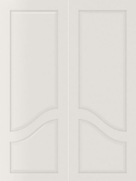 WDMA 44x80 Door (3ft8in by 6ft8in) Interior Swing Smooth 2080 MDF Pair 2 Panel Arch Panel Double Door 1