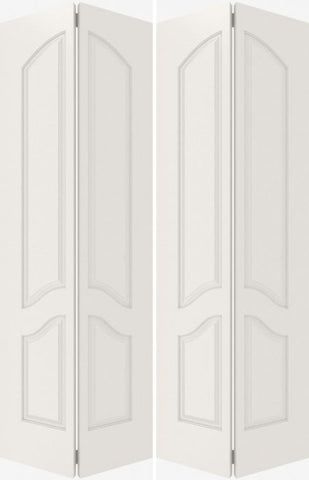 WDMA 44x80 Door (3ft8in by 6ft8in) Interior Barn Smooth 4110 MDF 4 Panel Arch Panel Double Door 2